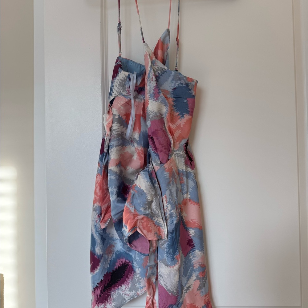 Elegant Multicolor Wrap Dress - Picture 2 of 4